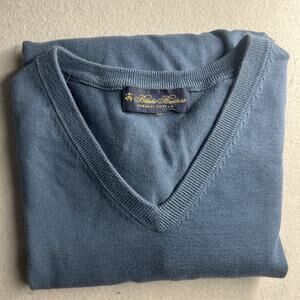 Brooks Brothers Supima Cotton Sweater Size Large Light Blue Prep